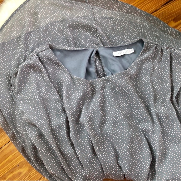 Nordstrom Grey High Low Dress with Pink Polka Dots - Picture 3 of 4